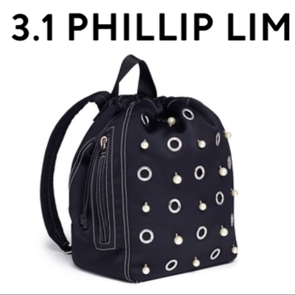 3.1 PHILLIP LIM GO-GO EMBELLISHED BACKPACK BAG IN PHANTOM BLUE LIK… - Picture 3 of 16